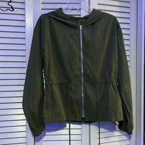Army Green Suede Cargo Jacket/Hoodie